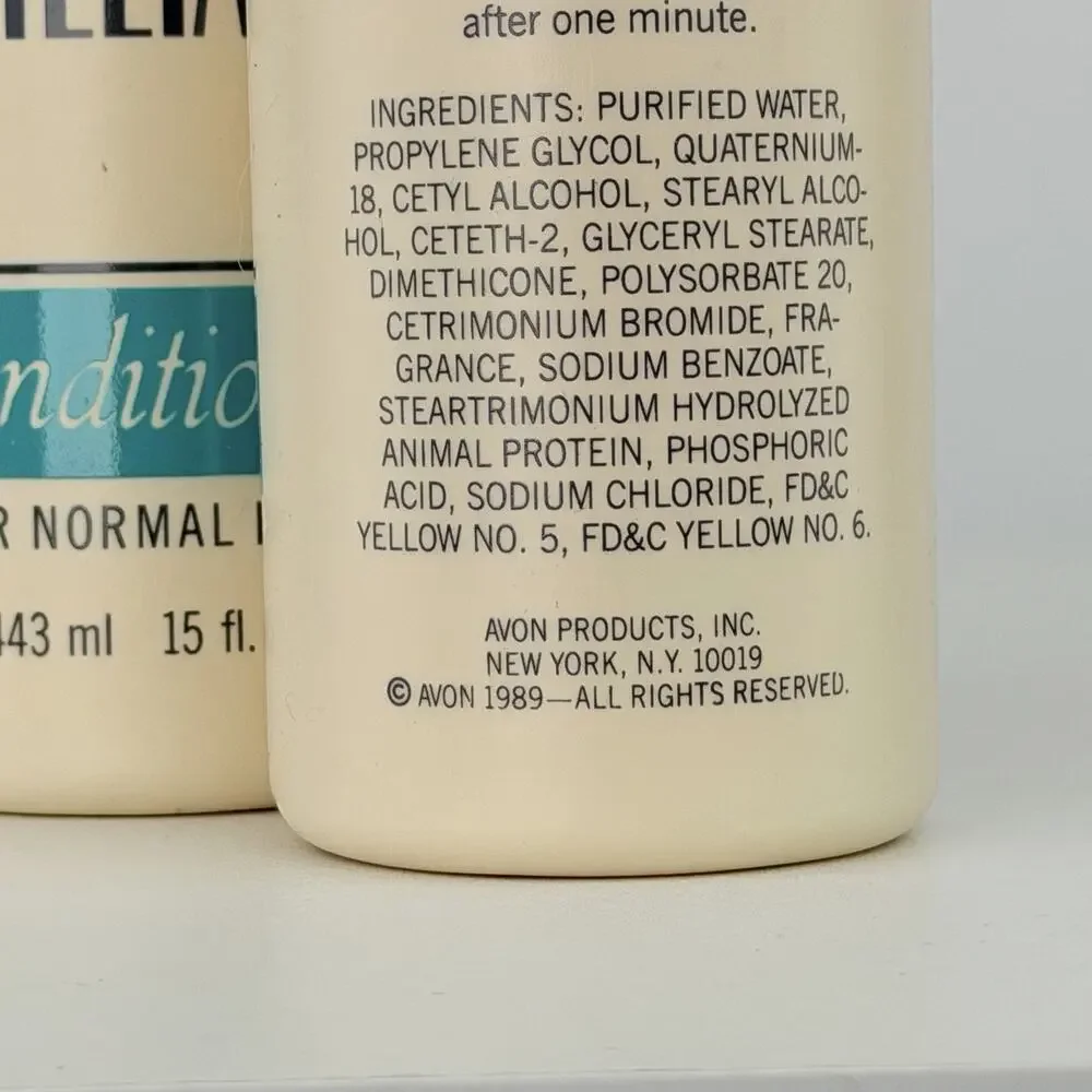Vintage 1989 Avon Simply Brilliant Conditioner Normal Hair 15 Oz Lot of 2
